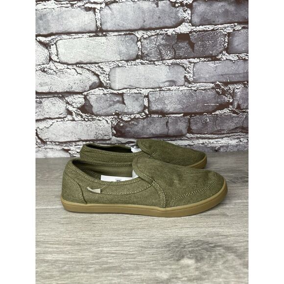 Sanuk Lil Pair O Dice Youth Green Canvas Sidewalk Surfer Shoes Kids Sz 3US/33EU - Picture 2 of 16